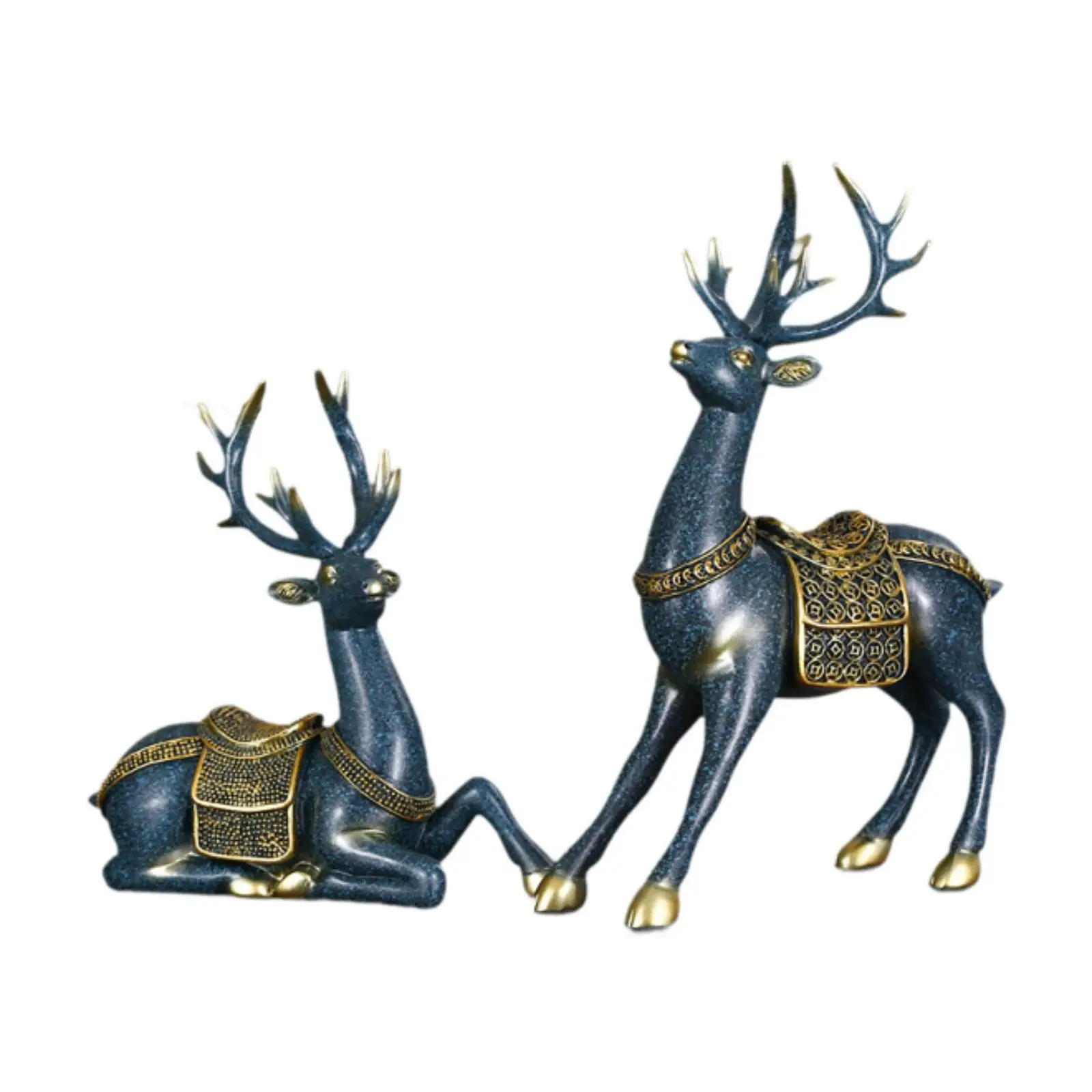 Animal Figurines Resin Deer Sculpture Statue Sitting Standing Figures for Room Decoration Things Bedroom Cabinet