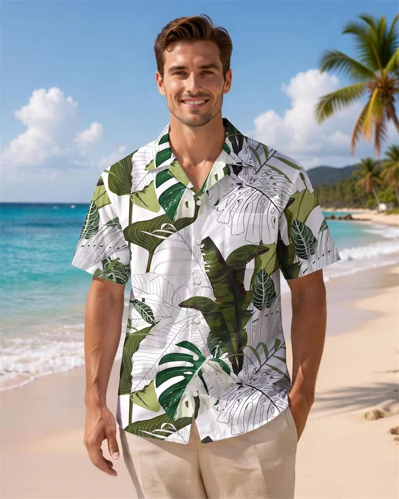Camisas Florais Masculinas, Camisas Havaianas para Festas, Blusas Tropicais Estilo Cuba, Camisas de Praia com Flores, Camisas de Manga Curta Femininas
