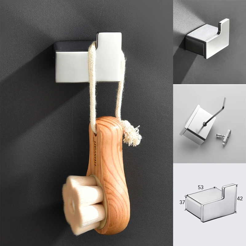 Conjuntos de accesorios de baño de aluminio, portarrollos de papel, soporte para escobilla de baño, soporte de cerámica, toallero, gancho para bata anodizado