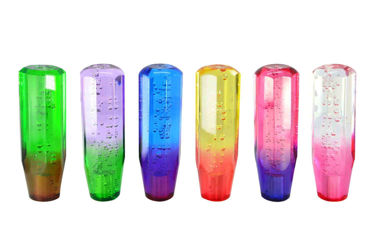 Universal 15cm Car Resin Shift Knob Two Colors Multicolor Gear Shift Knob Crystal Bubble Gear Shift Knob Colorful Shifter Lever