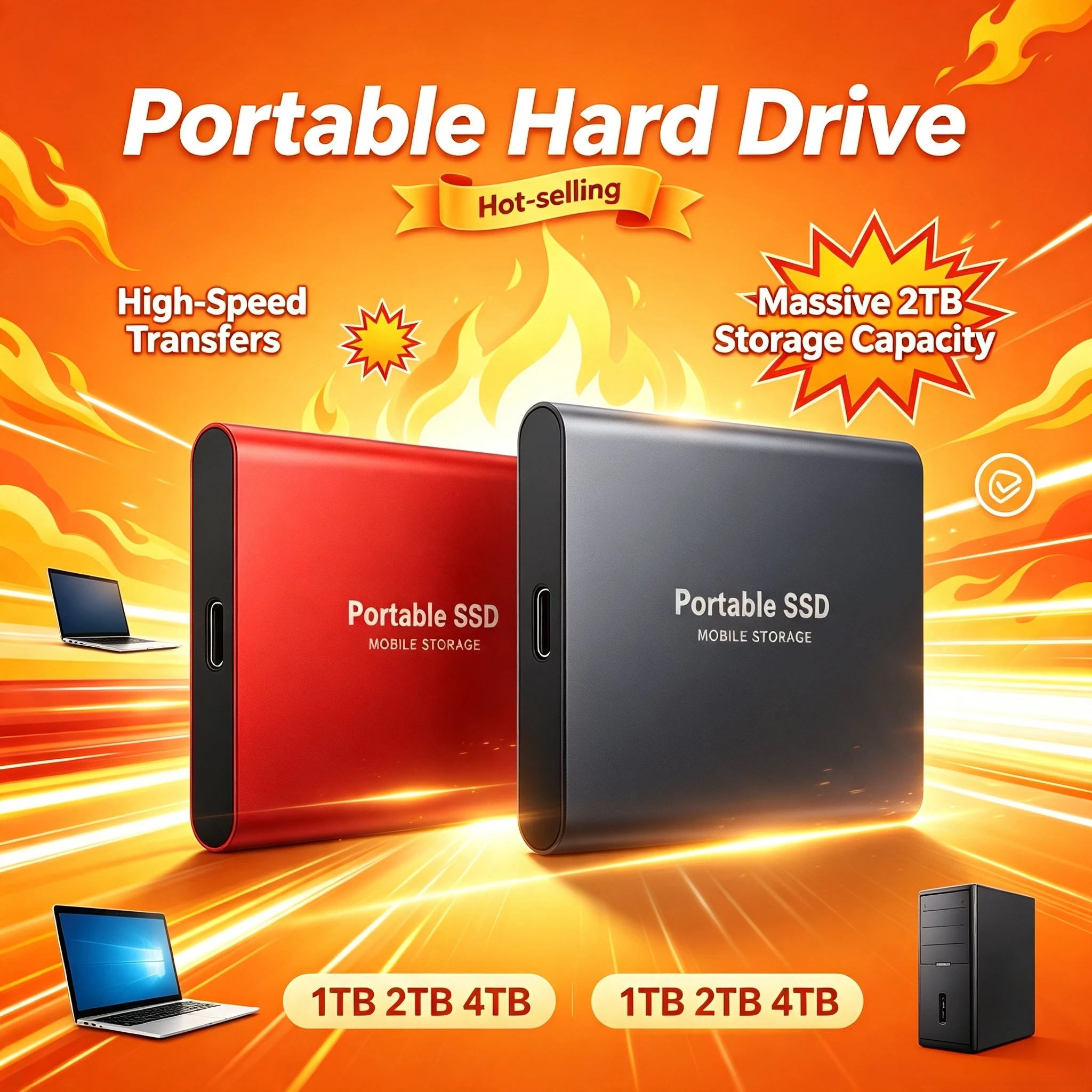 NEW  Genuine T5 Mini Portable External SSD 2TB USB 31 Fast Data Solid State Drive Large Volume Flash Disk Advanced Max Plus
