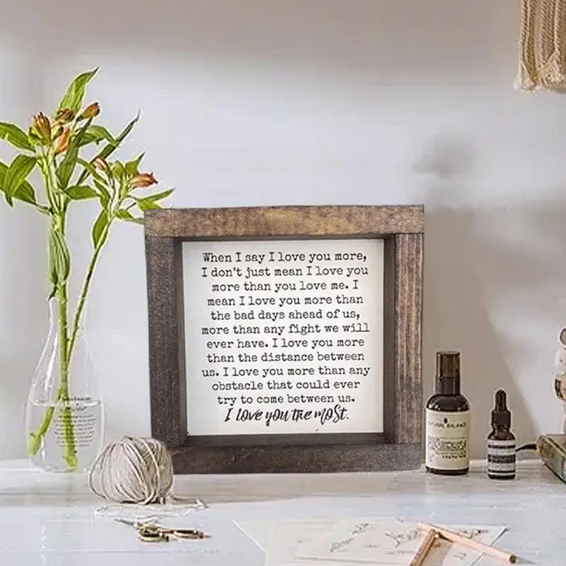 Inspirational Signs for Desk Desktop Wooden Signs Decor Natural Rustic Charm Inspirational Desk Sign for Bookshelf Work Area