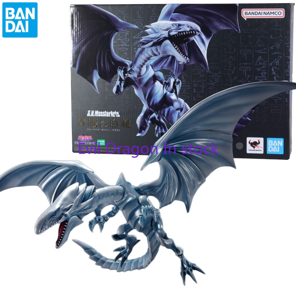 In Stock Bandai S.H. Monster Shm Arts Yu-Gi-Oh Duel Monsters Blue-Eyes White Dragon Action Figure Toy Model Gift