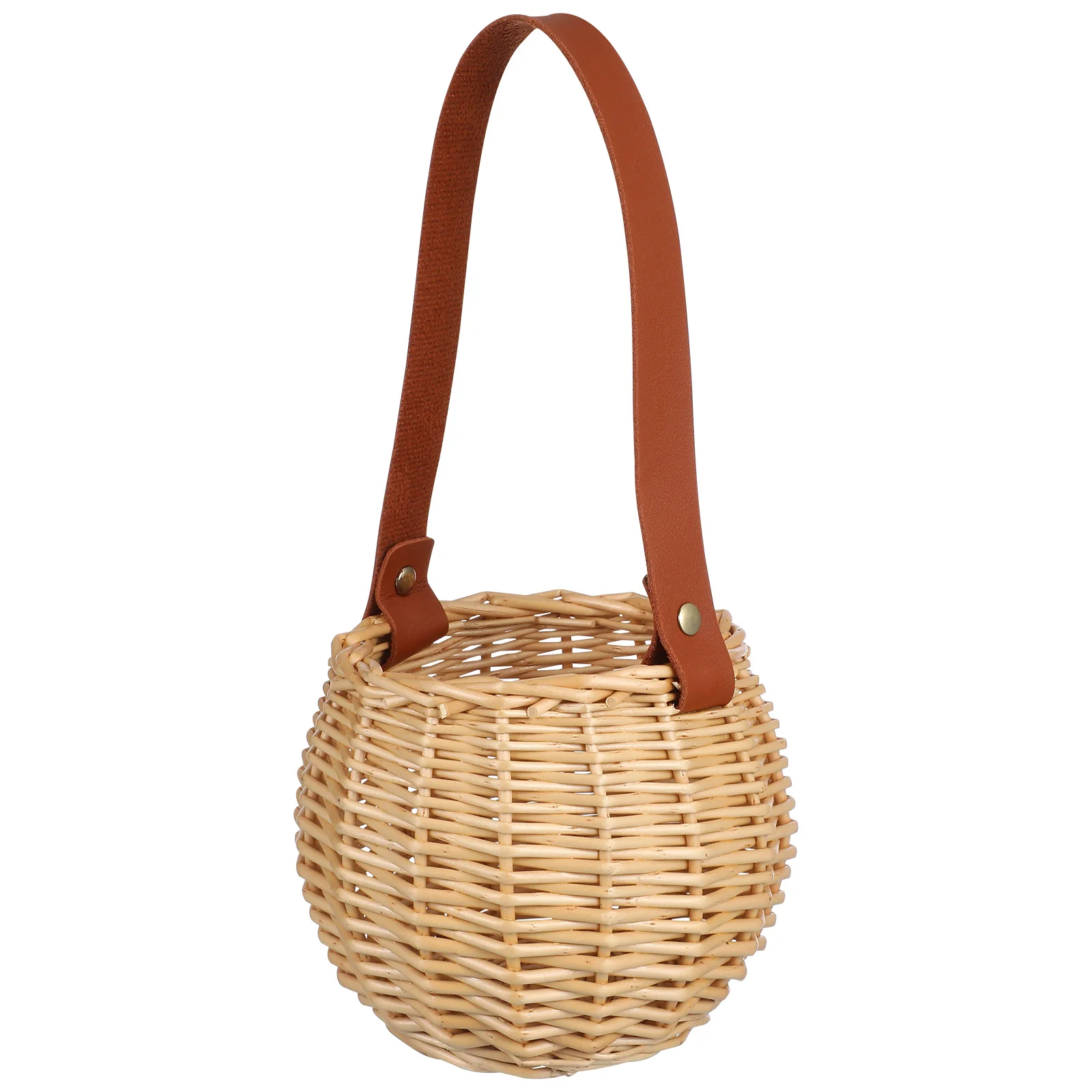 

Wicker Rope Basket Handmade Storage Laundry Wedding Flower Girl Baskets Handle Decorative Home Office Photoshoot Prop