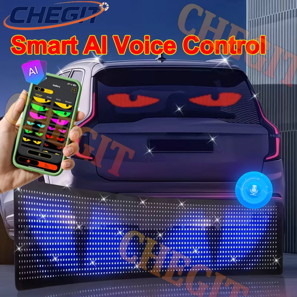 AI voice control Demon Eyes Car LED Display DIY Text Programmable Flexible LED Display Soft Sign Board Pixel Led Panel Christmas