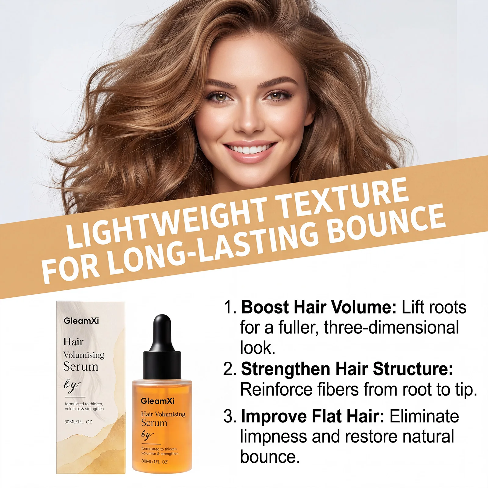Hair Volume Serum Natural Repairing Hair Care Essence Oil Nourishing Smoothing Frizz Control Silky Shine Boosting Lightweight