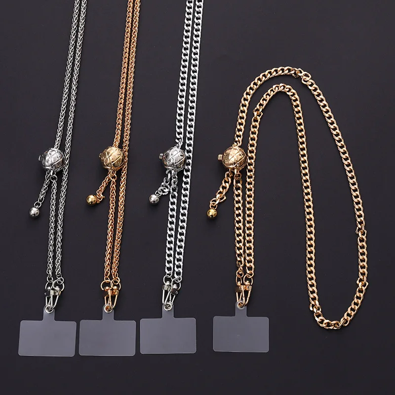 New Metal Mobile Phone Chain Fashion DIY Jewelry Accessories Adjustable Telescopic Diagonal Strap   Diagonal Straddle Bag Chain