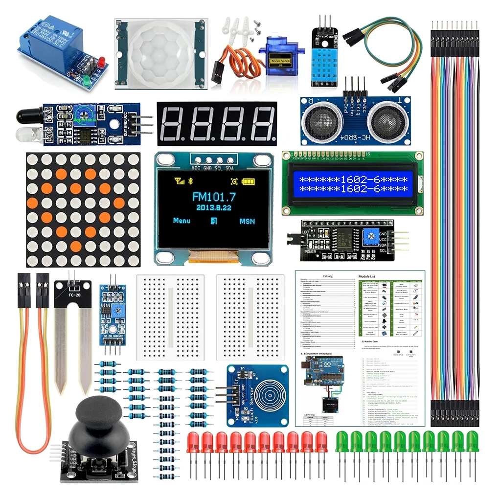 DIY Breadboard with Electronic Components Battery Protection/Boost/Module ESP8266 Door Locks Kit for Uno R3 Beginner's Kit