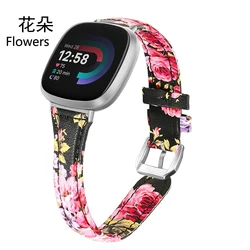Slim leather strap for the Fitbit Versa 4, Fitbit versa 3 replacement wristband sense lady strap