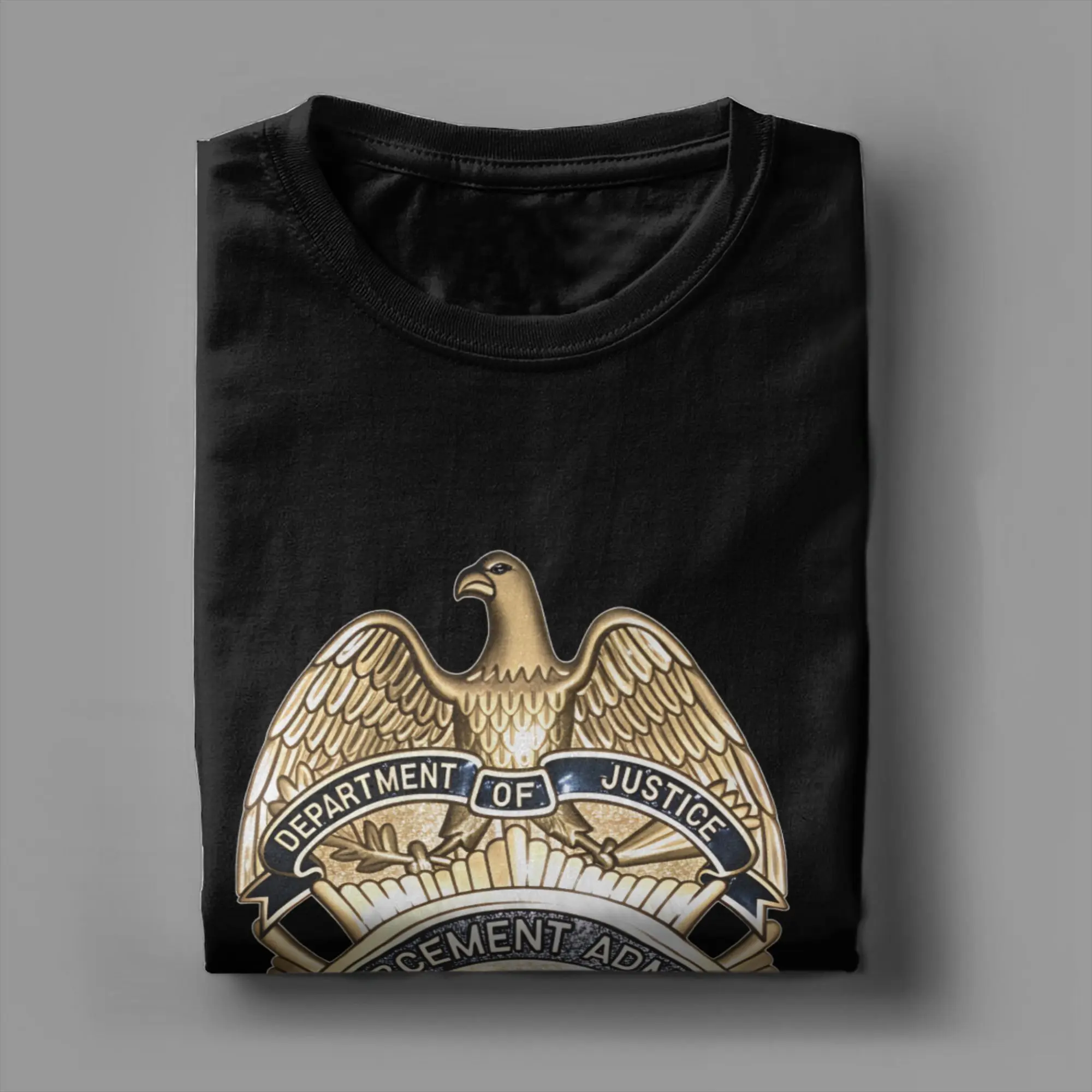 DEA US Federal Interdiction Agency  T Shirts for Men Cotton Amazing T-Shirts Crew Neck  Tee Shirt Short Sleeve Clothes Graphic