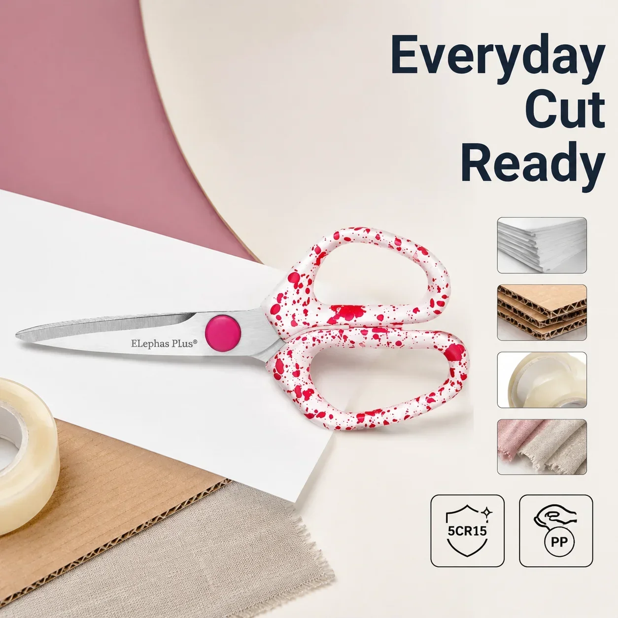 Color Scissor Stainless Steel Blade Safe Design Paper Cutting Scissors For Fine Art Diary Album Craft Office School Supplies