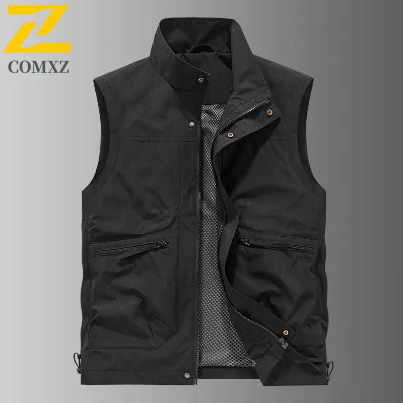 EIAO الرجال كل موسم فائدة العمل سترة الحد الأدنى جاكيت بلا إكمام مع الوقوف طوق للرياضة في الهواء الطلق الحضرية لباس غير رسمي 2025 #6