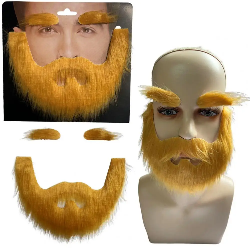Lightweight Fake Beard for Fake Beard Set for Stage Performances Fake Beard Mustache Set Self-adhesive Eyebrows for Stage