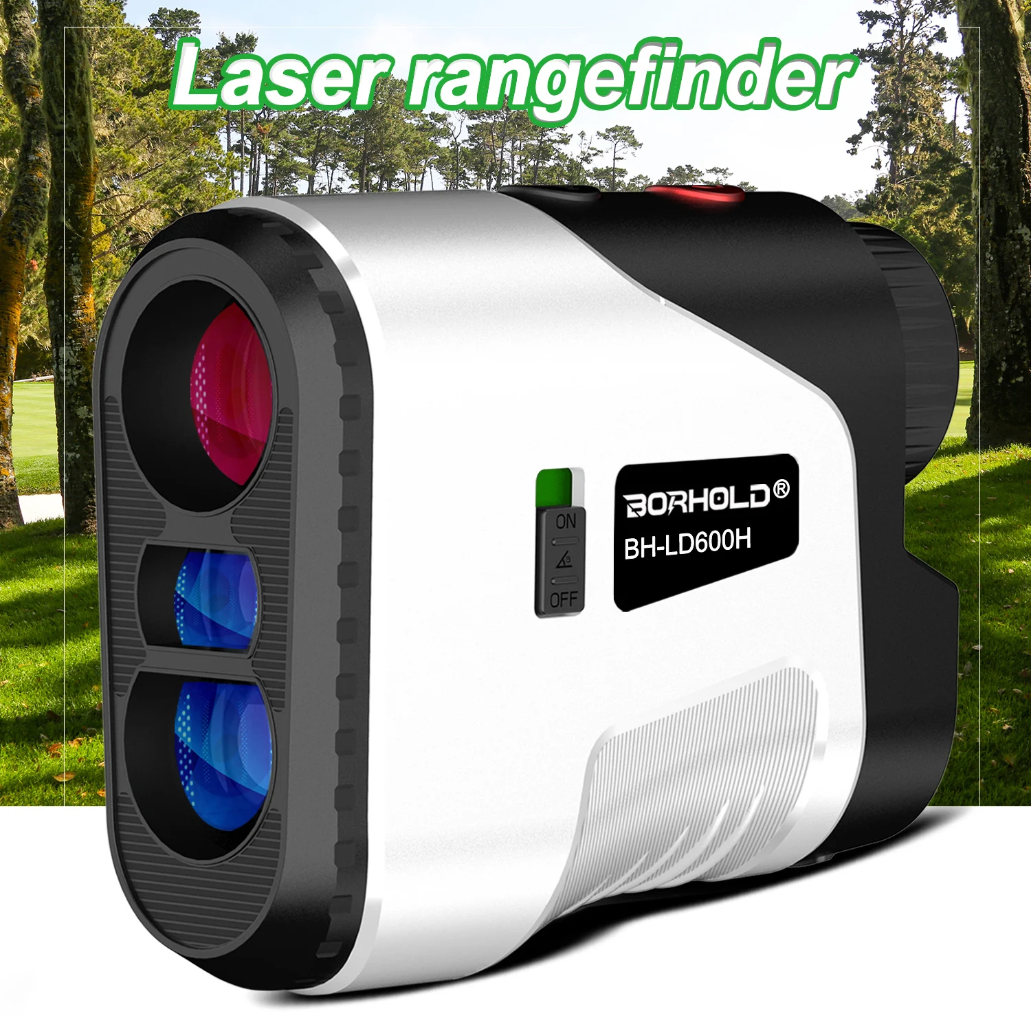White ABS Plastic Golf Laser Rangefinder 905nm Laser Distance Meter IP54 Rated 6.5X Magnification CLASS 1 7.5 FOV 20-300km/h