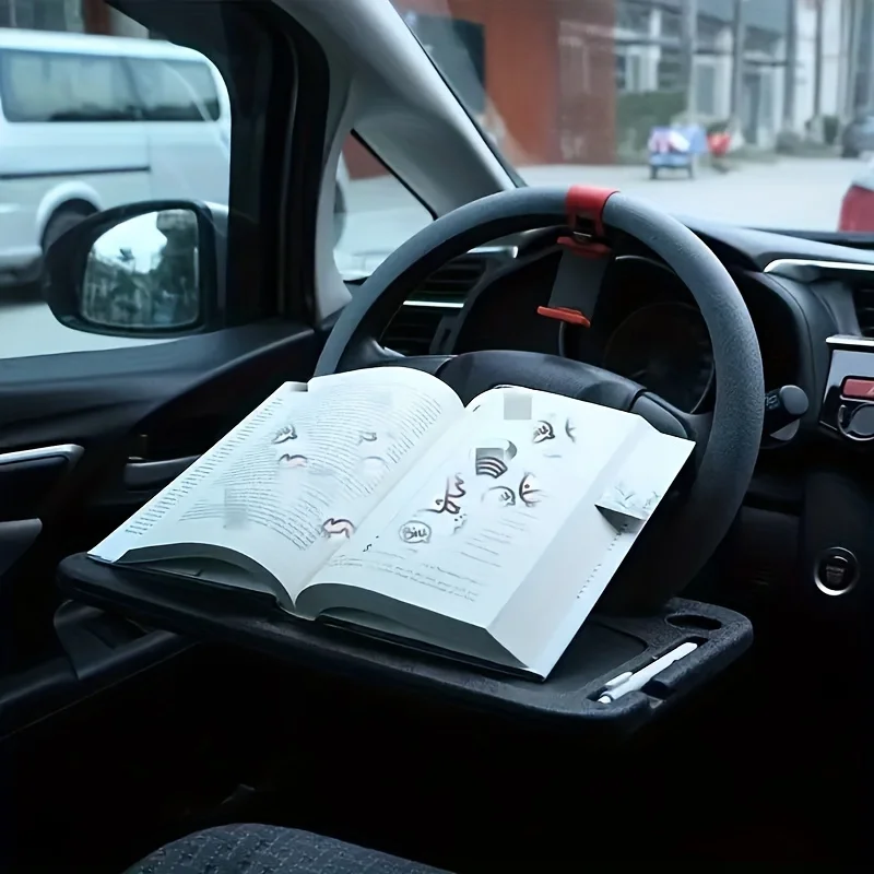 Car Tray Portable Car Laptop Computer Desk Stand Eat Work Car Steering Wheel Dining Table for Most Cars Bracket Drink Tray Board