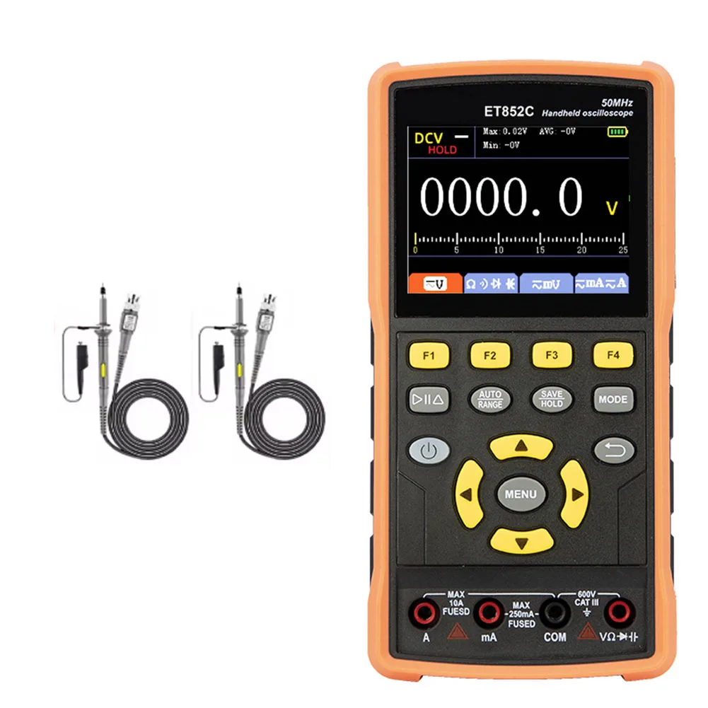 ET852C 3-in-1 Dual Channel Digital Oscilloscope Multimeter Signal Generator 50MHz 200MSa/s For Electronics Testing And DIY Tool