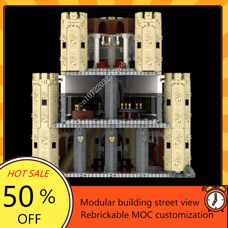 12147PCS DIY MOC 커스텀 퍼즐 종교 해양 기사단 왕의 성 중세 거리 풍경 아이디어 DIY 어린이 장난감 생일 선물