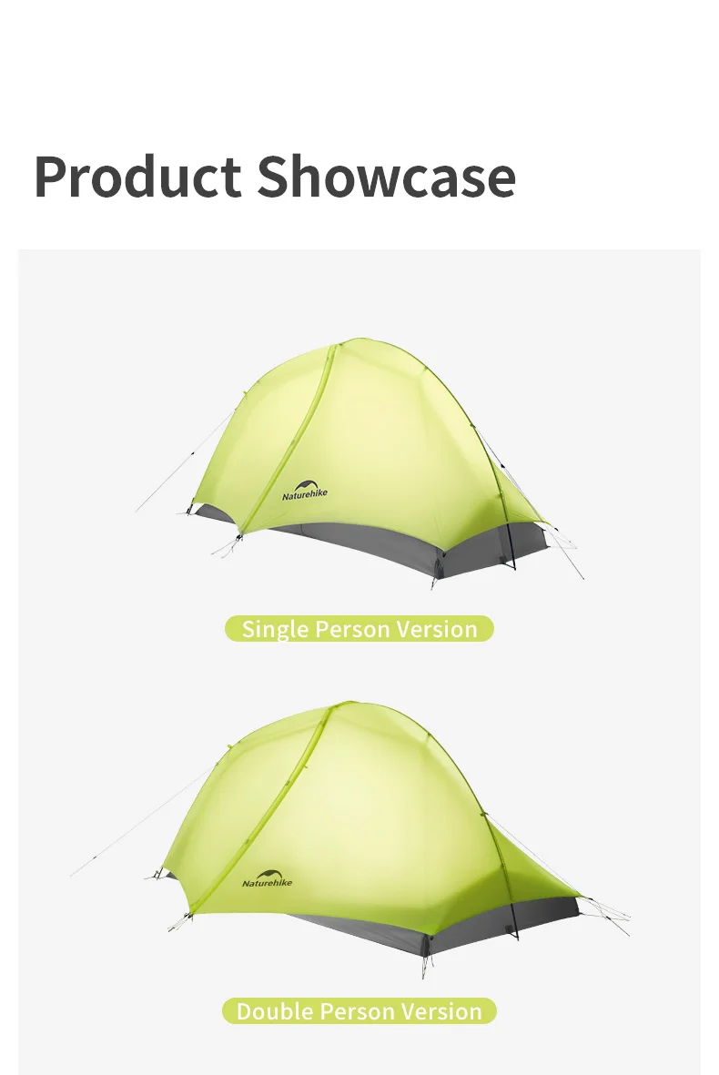 Naturehike Star Trail EXT Hiking Tent 1 2 Person Tent 10D Nylon Ultralight Camping Backpacking Trekking Waterproof Shelter Tent