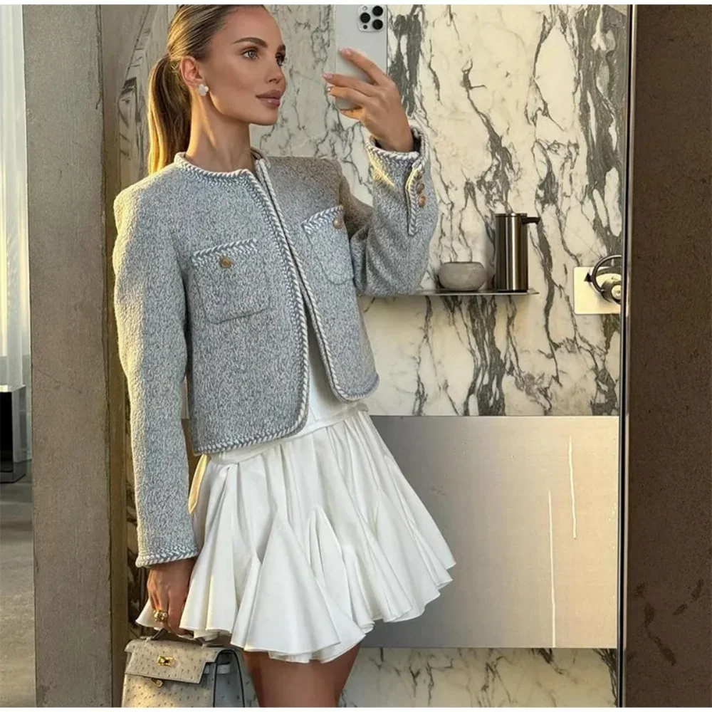 Summer Chic Solid Ruffles Pleated Mini Dress Elegant Elastic Waisted A Line Short Dresses Fashion Lady Party High Street Skirt