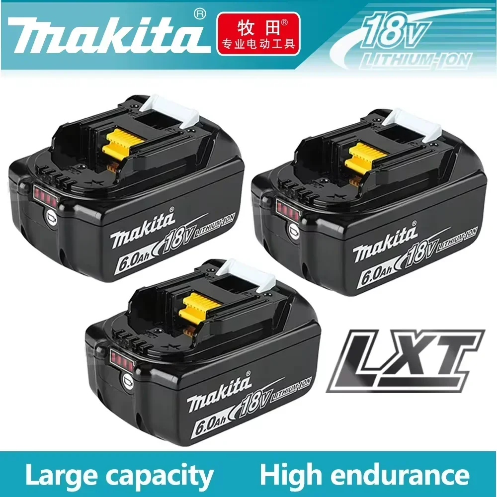 

Genuine Makita 18V 6A Rechargeable Power Tools Battery 18V makita with LED Li-ion Replacement LXT BL1860B BL1860 BL1850 Charger