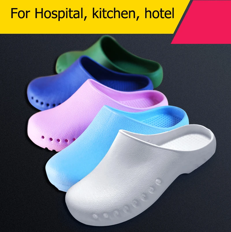 Professional Women Slippers Surgical Shoes Hospital Operating Room Slippers Laboratory Nursing Clog Medical Shoes Anti-slip Flat