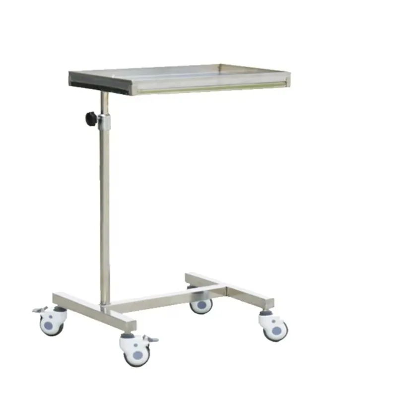 Mobile hospital tray table egg yolk table 3 wheels medical hydraulic egg yolk table