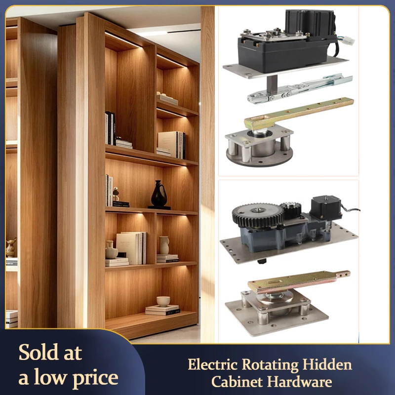 

Electric Heavy Duty Secret Door Hardware System Concealed Pivot Hinge With Smart Remote Control For Storage Room Bookcase