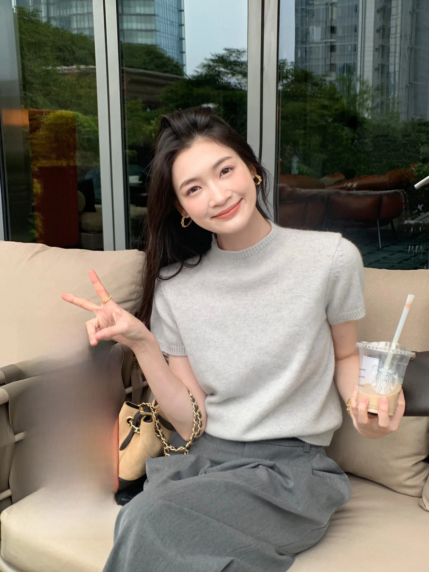 

Fol Else Women's f High Collar ort Sve Knitted T-irt Full Wool Casual Sle Autumn New Arrival Soft Comfortable Fit