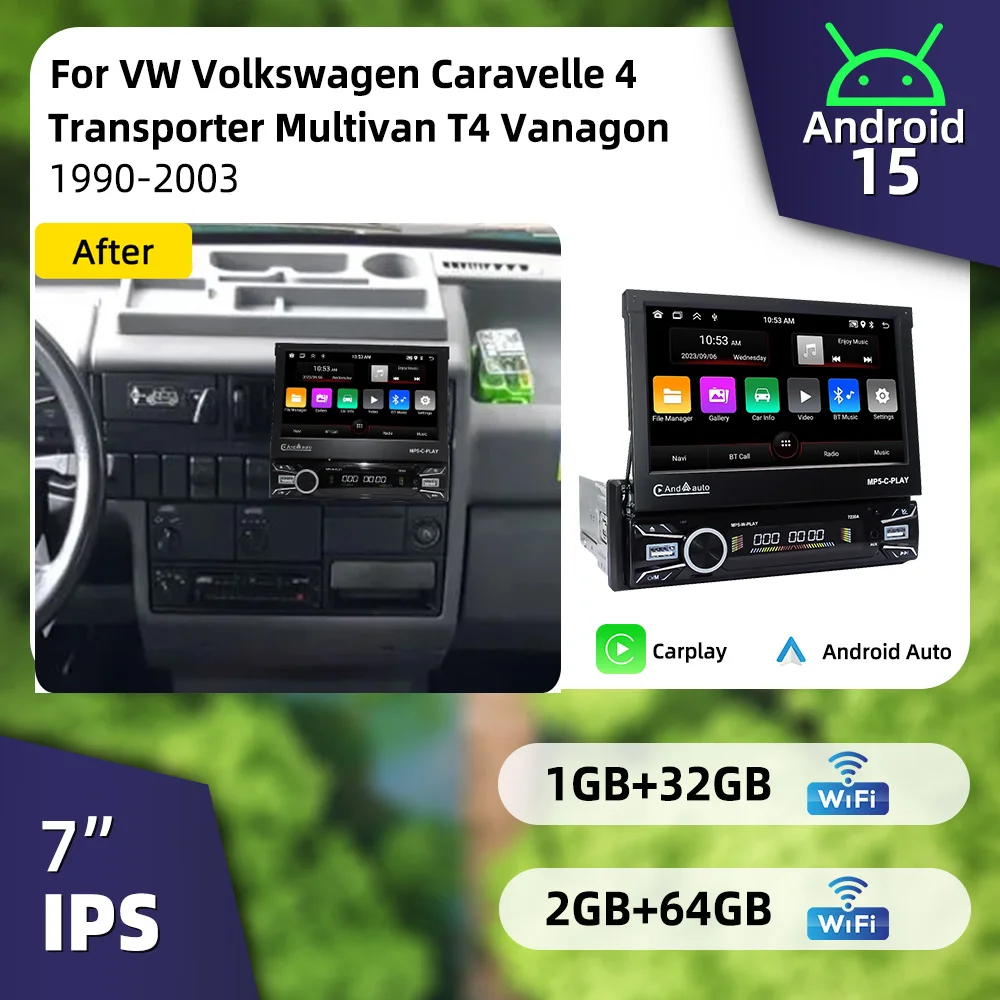 1Din Telescopic Car Stereo 7