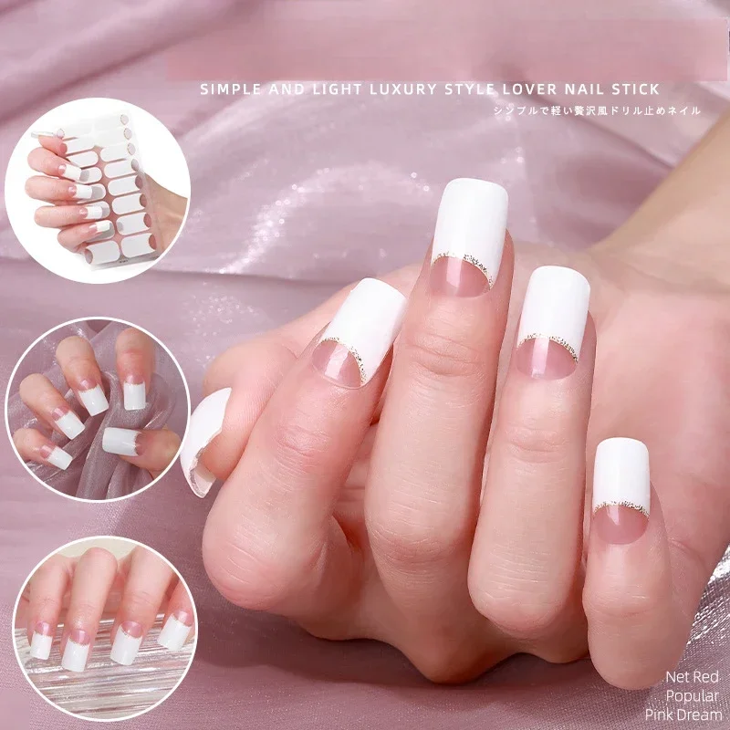 

Sheets Strips Gel Nail Stickers Glittering Simple Nail Art Stickers Gel Nail Polish Strips DIY Art Making