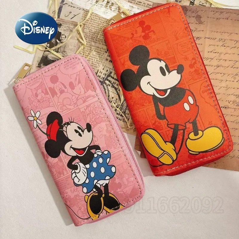 Disney New Couple Wallet Luxury Brand Fashion Women's Wallet Cartoon Cute Long Women's Wallet Multiple Card Slots Large Capacity