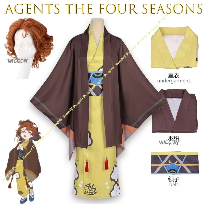 

Agents Of The Four Seasons: Dance Of Spring Tsukiko Nadeshiko Kimono Set Anime Men Halloween Carnival Party Outfit Halloween Cos