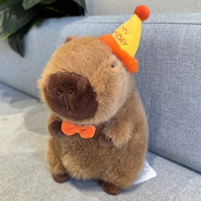 Capibara muñeco de peluche lindo Capibara Anime juguete esponjoso Kawaii Plushie muñeca de feliz cumpleaños regalo para niña amiga animales de peluche suaves