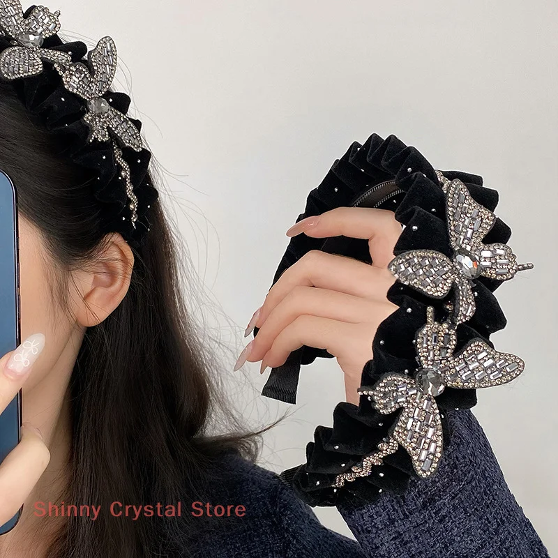 

Pleated Fabric Bow Hairbands For Women French Elegant Temperament Headband Fashion Hair Accessories