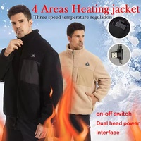New Winter Smart Heating Fleece Jacket Three Control Four Zone Electric Heated Motorcycle Rider Vest Street Gear For men