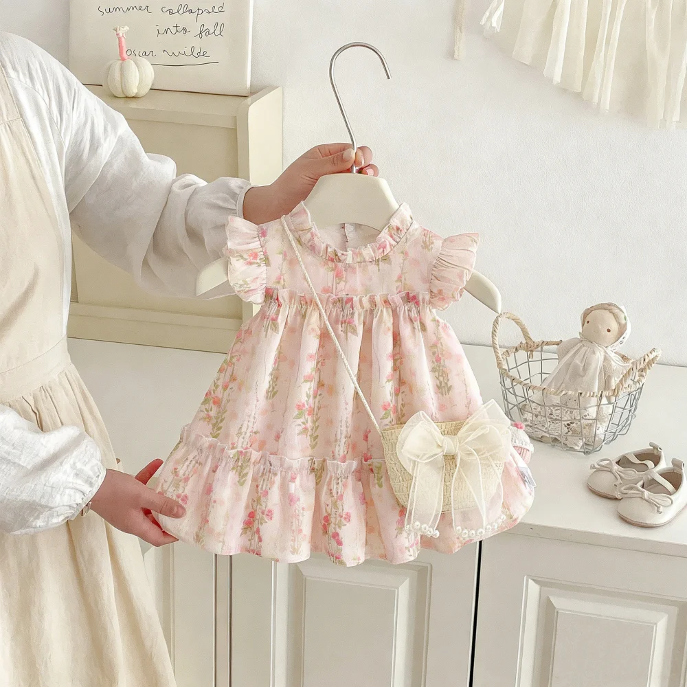 Baby-Mädchenkleider Niedliche Sommerliche Blumen-Strandkleider Süße Prinzessinnen-Stil Babykleider Baby-Mädchenbekleidung