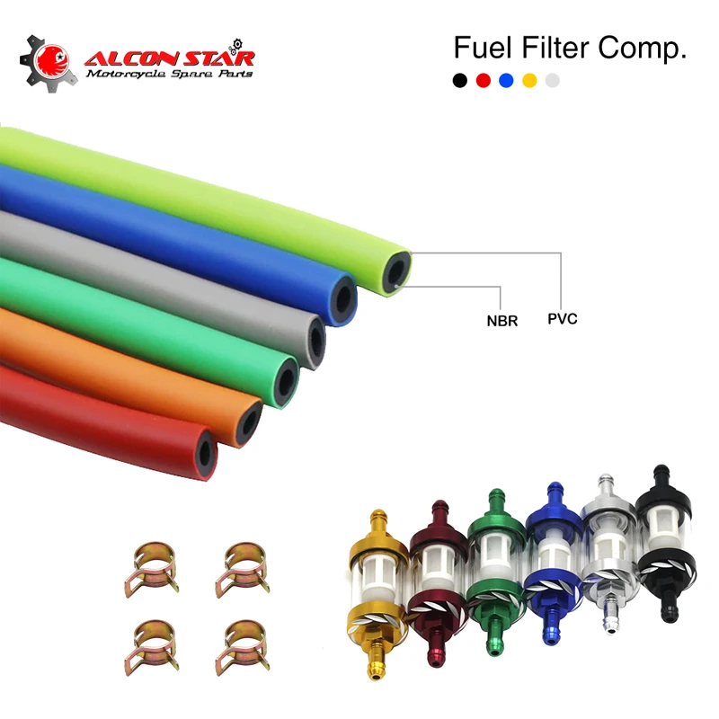 Alconstar-6mm ท่อท่อคาร์บูเรเตอร์ท่อน้ำมันท่อ Vent Line สำหรับ ATV จักรยานสกปรก Go Kart Moped Pocket Bike