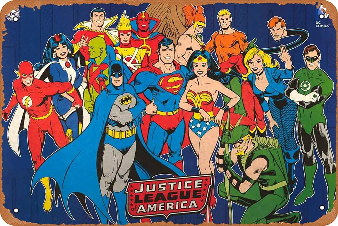 Comics and Toons Metallposter, klassisches Superhelden-Blechschild;