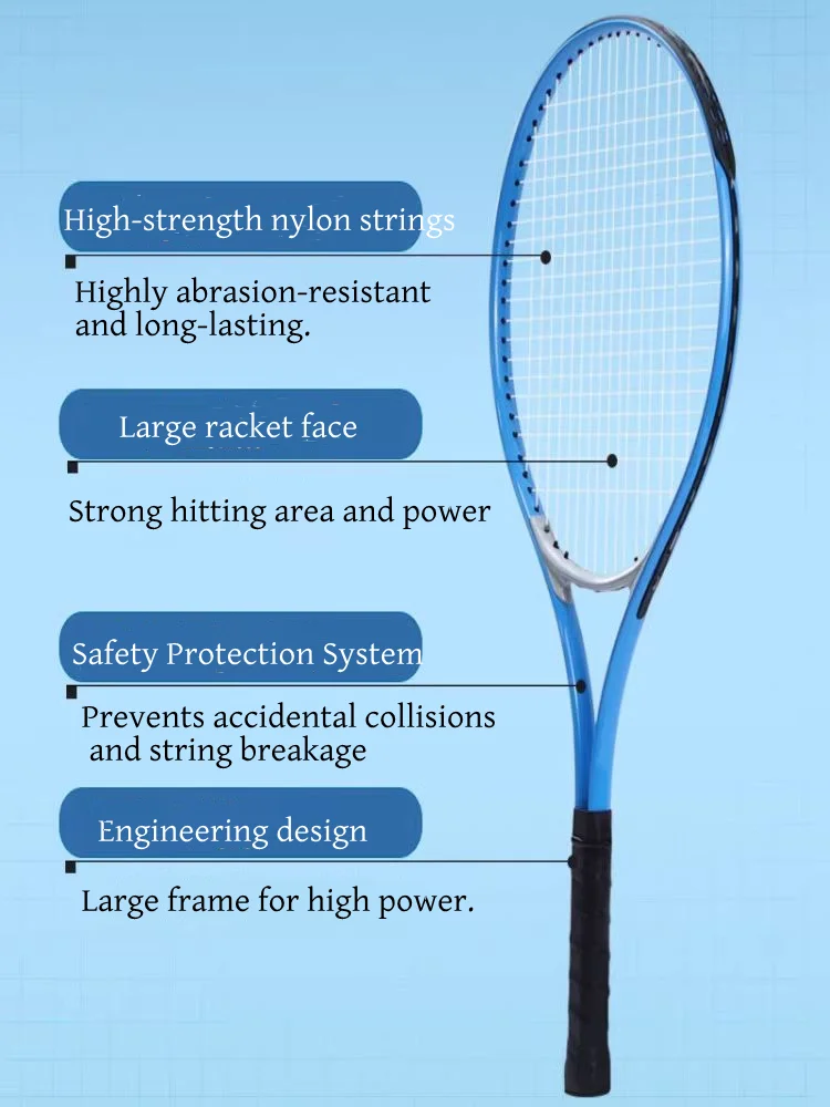 2Pcs Tennis Rackets Large Beat Sports Exercise Racquet Set Included Tennis Ball Hand Glue Training Base for Youth Beginner