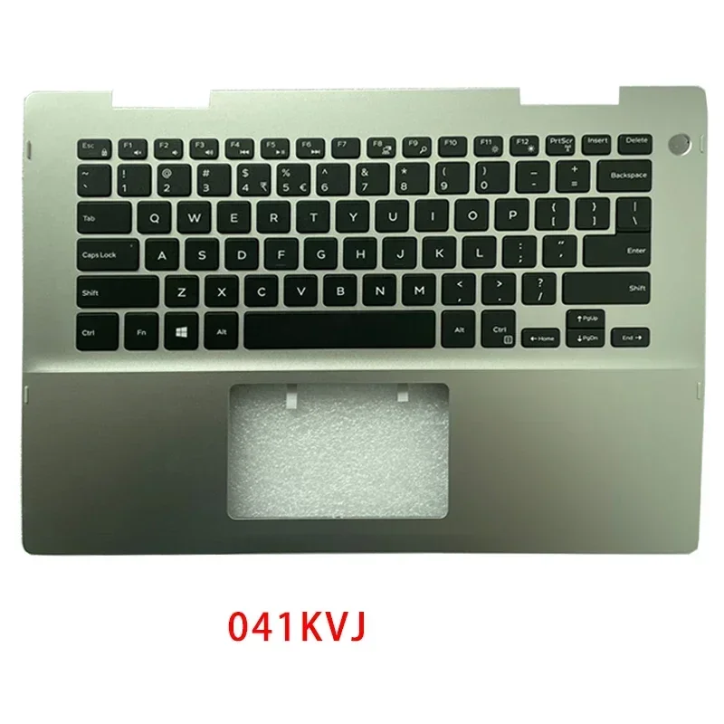 Original New Keyboard For Dell Inspiron 5481 5482 Laptop Palmrest Upper Cover Top Replacement Keyboard Case Silvery 041KVJ