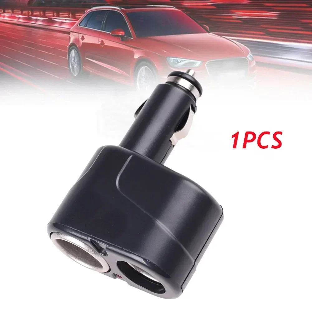 Black Cigar Lighter Electronics 1 To 2 9.5x6x5cm Adapter 12-24V Cigaret Splitter 2 Way Accessories High Quality