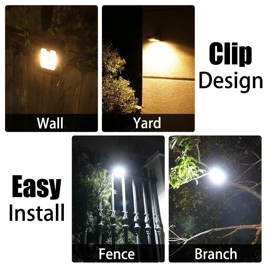2PCs LED Solar Lights Outdoor Clip-on Motion Sensor Lights 3 Mode IP65 Waterproof Security Lamp for Fence,Deck,Wall,Garage,Patio