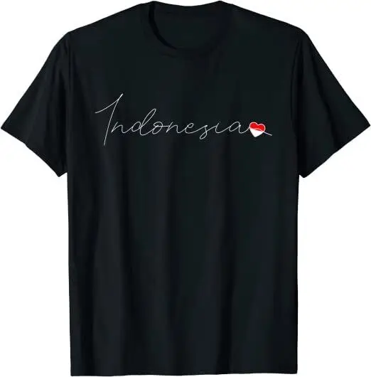 Indonesia Simple Love Indonesian Flag Idea T-Shirt For Men Clothing Women Short Sleeve Tees Y2K Tops New Arrival