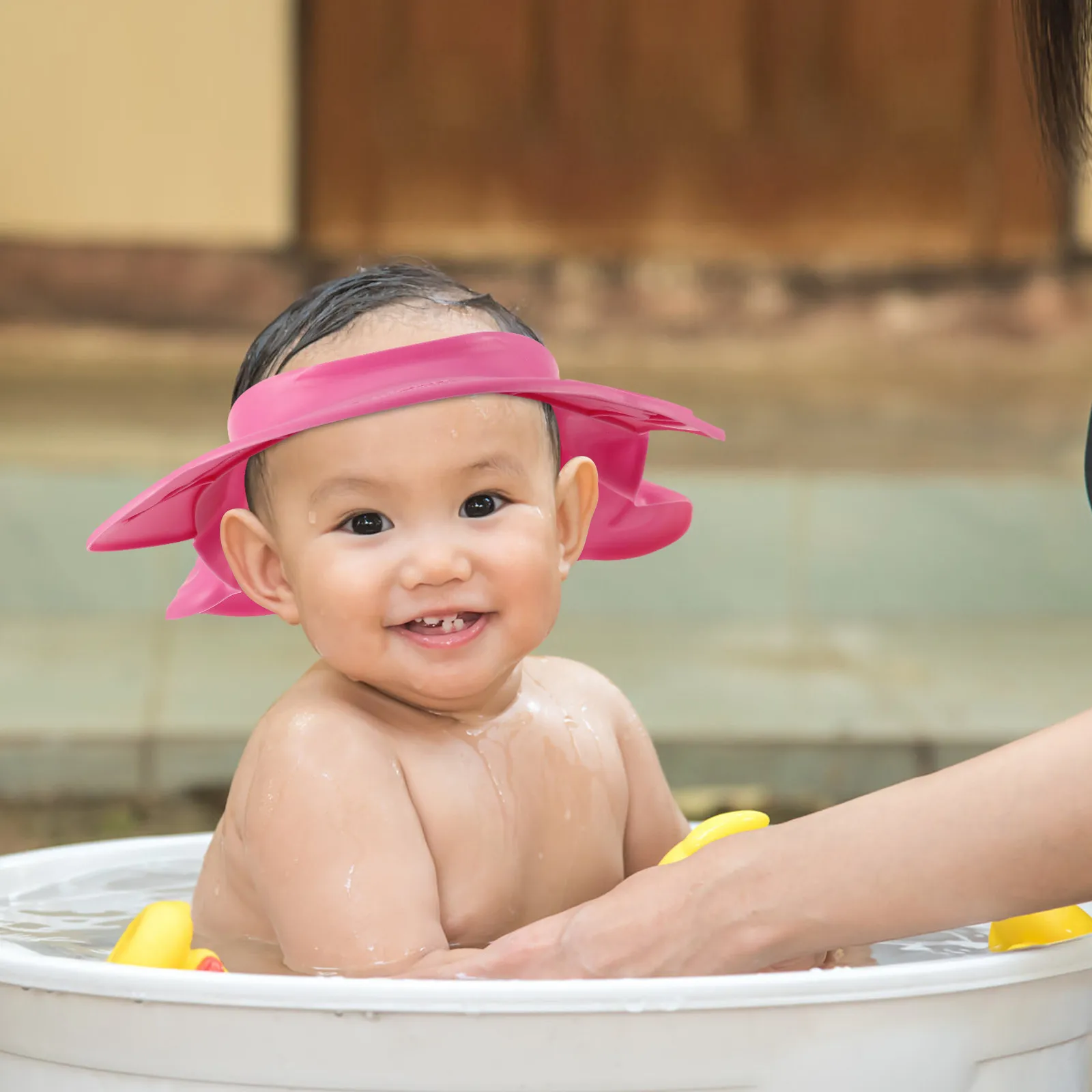 Silicone Baby Shower Cap Premium Adjustable Toddler Shampoo Hat Waterproof Bathing Protection Cap for Hair Washing Haircut Eye