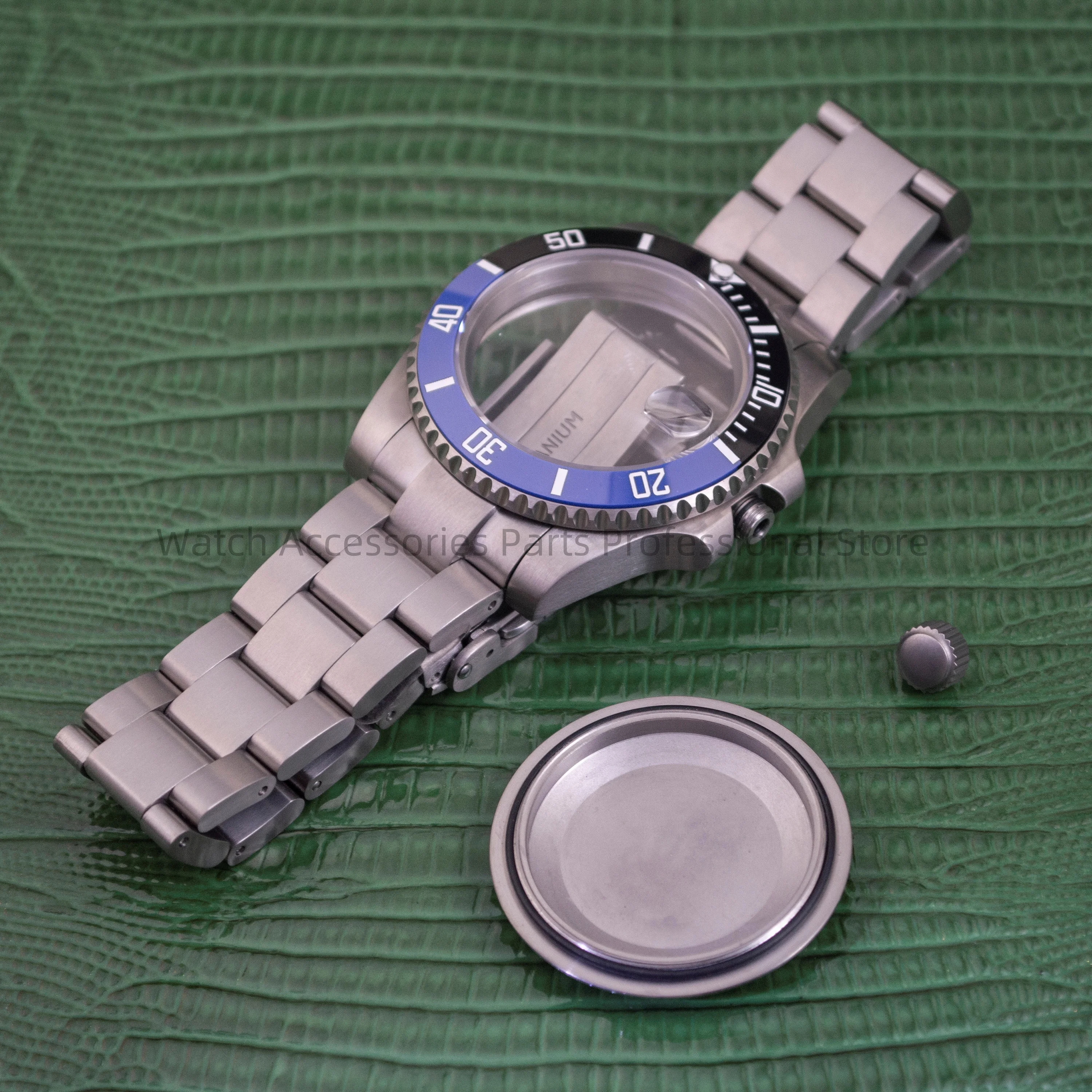 40mm Titanium Watch Case Strap Sapphire Glass 20mm Titanium Watch Band For ETA2824 NH35 NH36 SUB GMT Watch Accessories