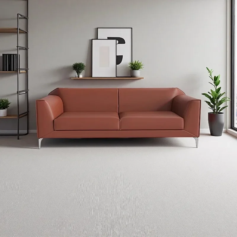 

Leather Modern Design Living Room Luxury Curved Sectional Sofa Furniture Couch For Bedroom Office 2 Seater Deep Couch