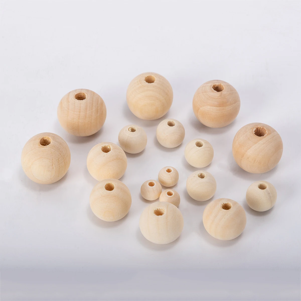 8-20mm 2-30pcs Natural Wood Color Wooden Round Beads For Jewelry Making DIY Pendant Home Decoration Handmade Accessories