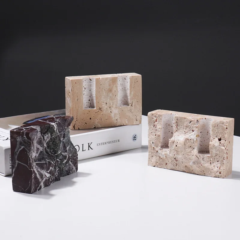 Natural Marble Stone Candle Holder Vintage Travertine Candlesticks for Candles Home Decorations