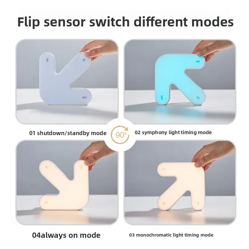 Arrow Atmosphere Trendy Tabletop Colorful Flip Night Light Creative Home Decor