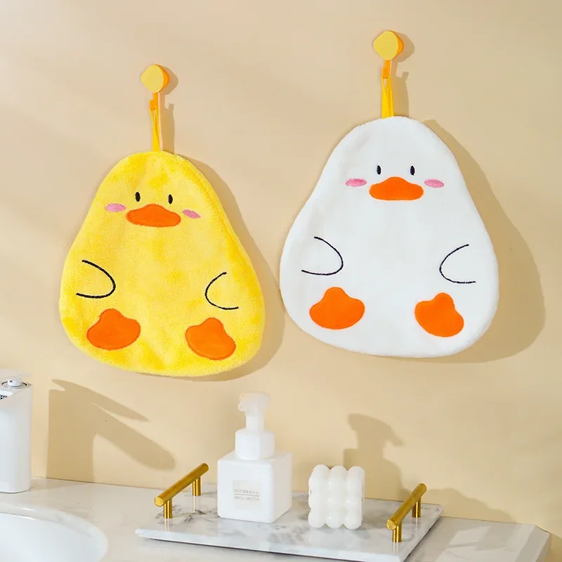 Cartoon Duck Bear Hand Towels Microfiber Absorbent Soft Children Cute Towel Handkerchief Kitchen Bathroom Dishcloth For Home